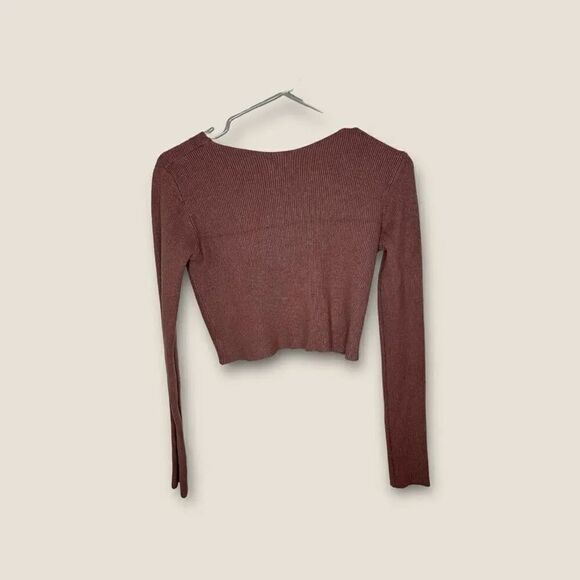 Dreamers by Debut Twist Crop Ribbed Long Sleeve Small - Picture 2 of 4